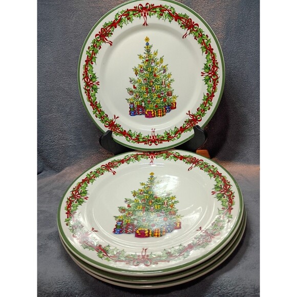 Christopher Radko Other - Christopher Radko Traditions Holiday Celebrations Set 4 Dinner Plates Christmas